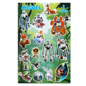 Planillas De Stickers Personalizados Para Fiesta robot salvaje