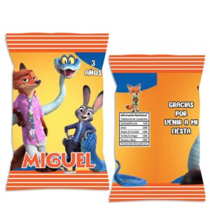 chip bag dulcera personalizada zootopia 2
