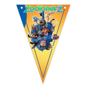 letrero banderin felicidades zootopia fiesta infantil