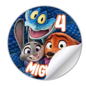 etiquetas redondas personalizadas zootopia
