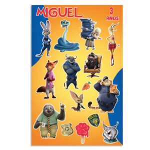 Planillas De Stickers Personalizados Para Fiesta zootopia 2