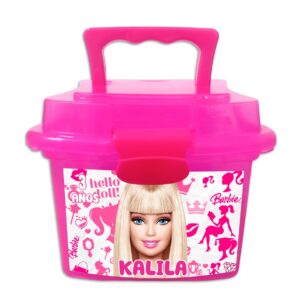 lonchera dulcera de plastico personalizada fiesta barbie