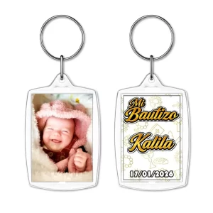 llavero de acrilico personalizado recuerdo fiesta bautizo