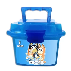 lonchera de plastico tipo dulcero personalizada bluey