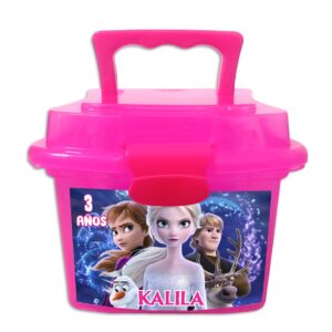 lonchera de plastico tipo dulcero personalizada frozen