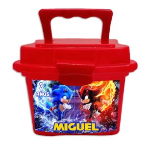 lonchera de plastico tipo dulcero personalizada sonic